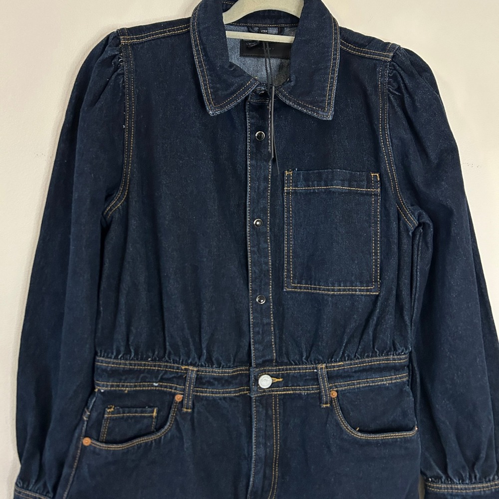 Blank NYC Dark wash Indigo Denim Mini Dress Large - Picture 3 of 13